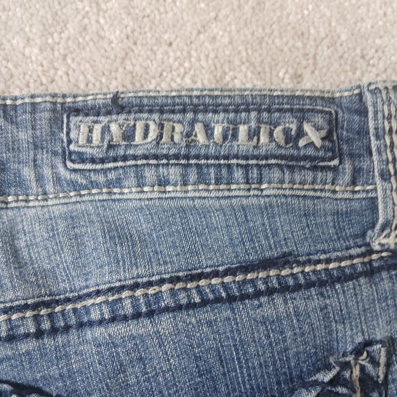 Hydraulic Lola Curvy Almost Bootcut Jeans Women 17/18 Blue Denim Distressed - Picture 15 of 15